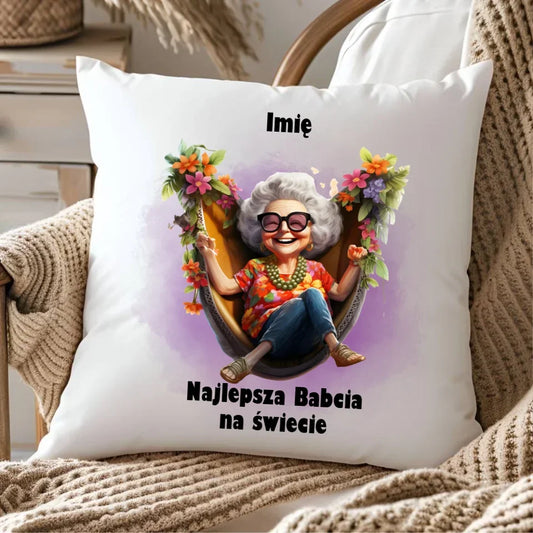 Najlepsza Babcia na świecie | Poduszka z imieniem dla babci B14 - StoryCups.pl