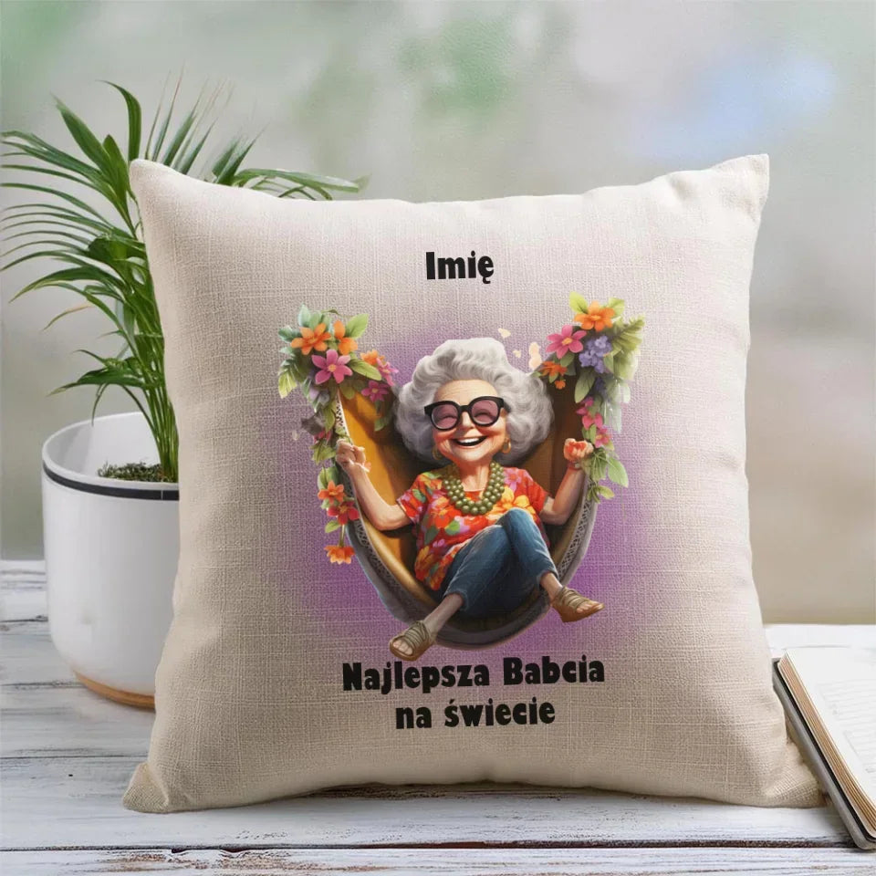 Najlepsza Babcia na świecie | Poduszka z imieniem dla babci B14 - StoryCups.pl