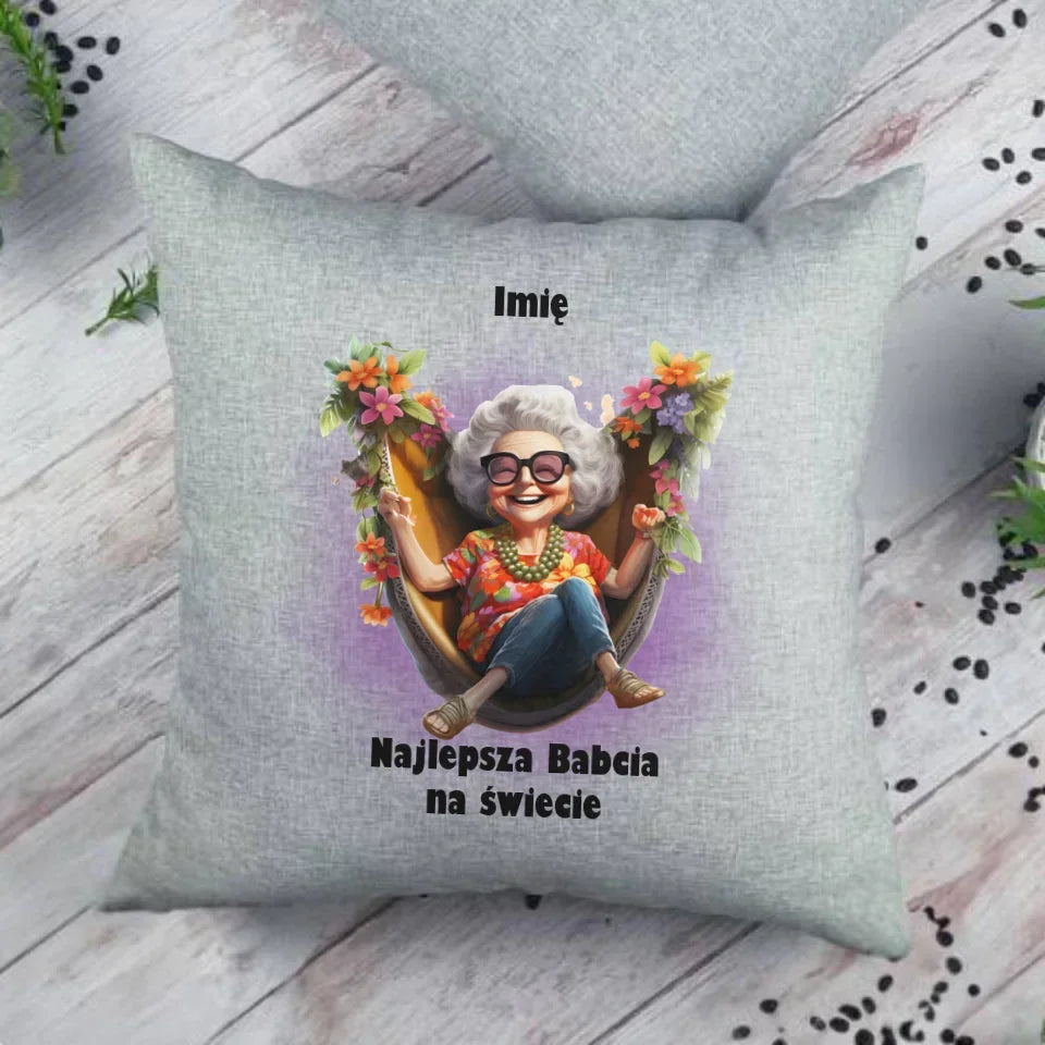 Najlepsza Babcia na świecie | Poduszka z imieniem dla babci B14 - StoryCups.pl