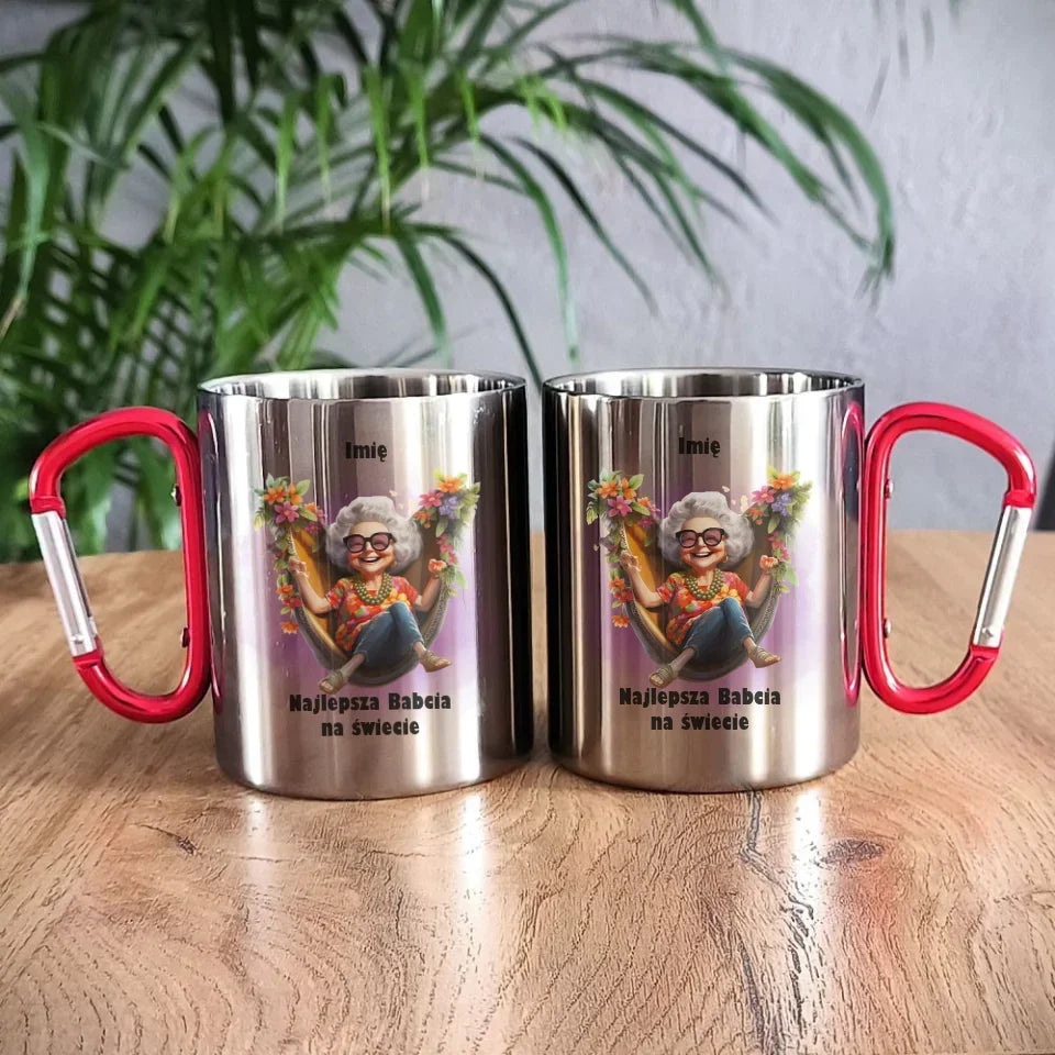 Najlepsza Babcia na świecie | Personalizowany kubek metalowy dla babci B14 - StoryCups.pl