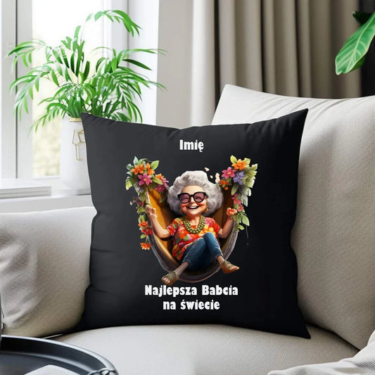 Najlepsza Babcia na świecie | Personalizowana poduszka dekoracyjna dla babci B14 - StoryCups.pl