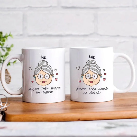 Jedyna taka babcia na świecie | Personalizowany kubek dla babci B15 - StoryCups.pl