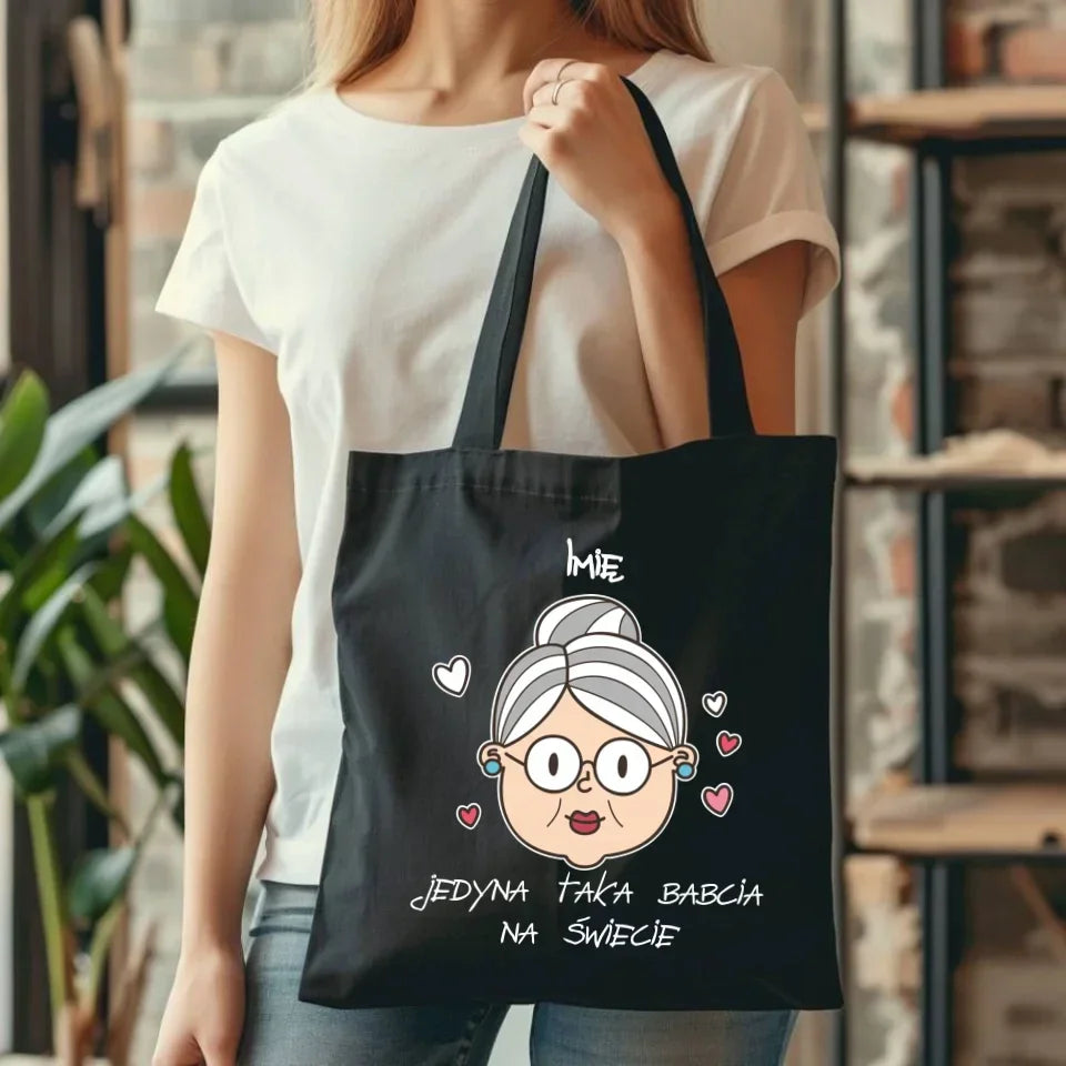 Jedyna taka babcia na świecie | Personalizowana torba dla babci B15 - StoryCups.pl