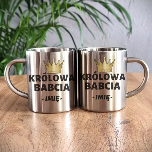 Królowa Babcia | Kubek metalowy dla babci B17 - StoryCups.pl