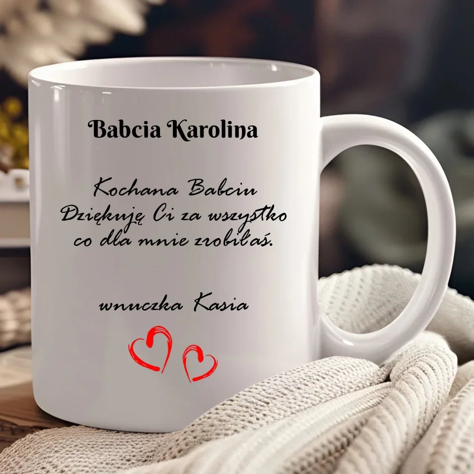 Kochana Babciu | Personalizowany kubek dla babci B21 - StoryCups.pl