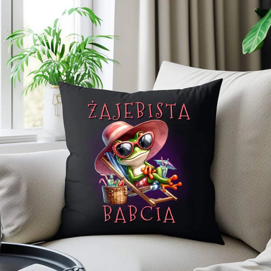 Żajebista babcia | Poduszka dekoracyjna dla babci B27 - StoryCups.pl