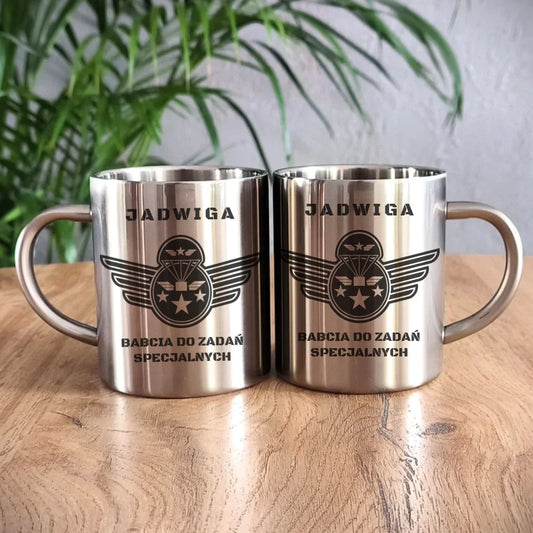 Babcia do zadań specjalnych | Kubek metalowy dla babci B31 - StoryCups.pl