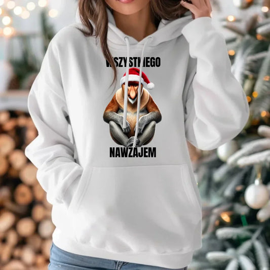 Wszystkiego nawzajem | Świąteczna bluza damska z kapturem BN110 - StoryCups.pl