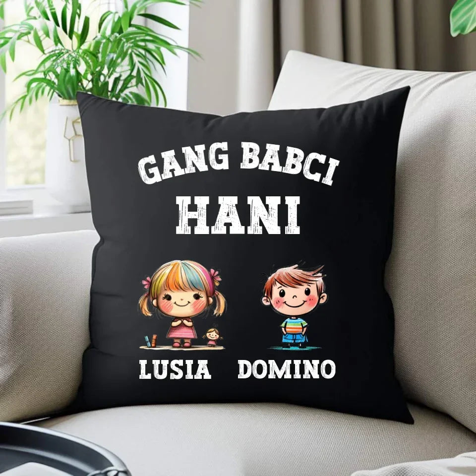Gang Babci | Personalizowana poduszka dekoracyjna dla babci B18 - StoryCups.pl