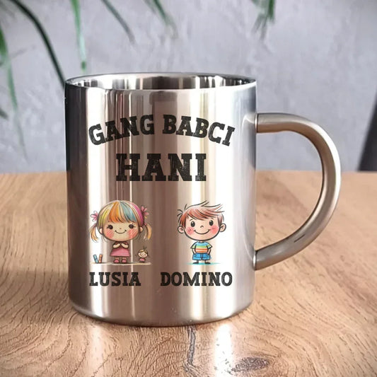Gang Babci | Personalizowany kubek metalowy dla babci B18 - StoryCups.pl