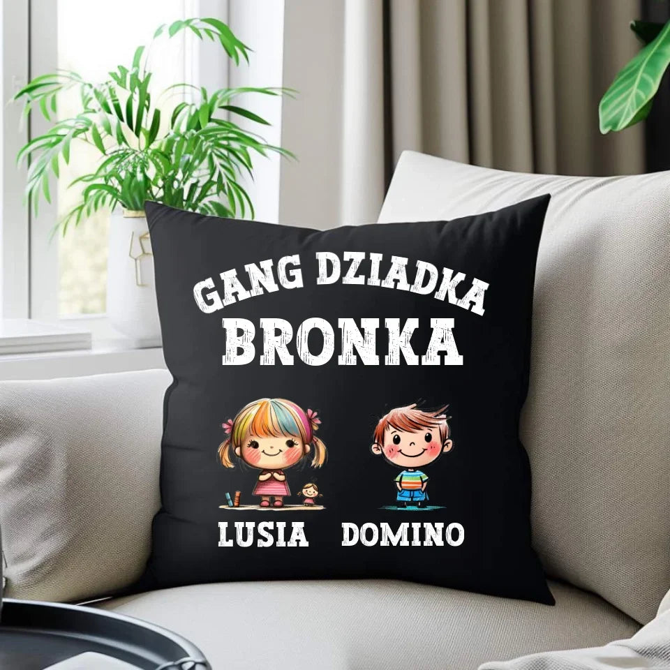 Gang Dziadka | Personalizowana poduszka dekoracyjna dla dziadka D18 - StoryCups.pl