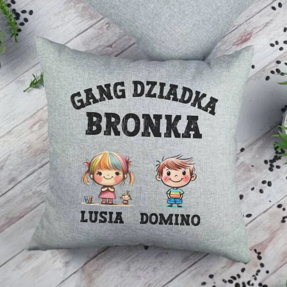 Gang Dziadka | Personalizowana poduszka dla dziadka D18 - StoryCups.pl