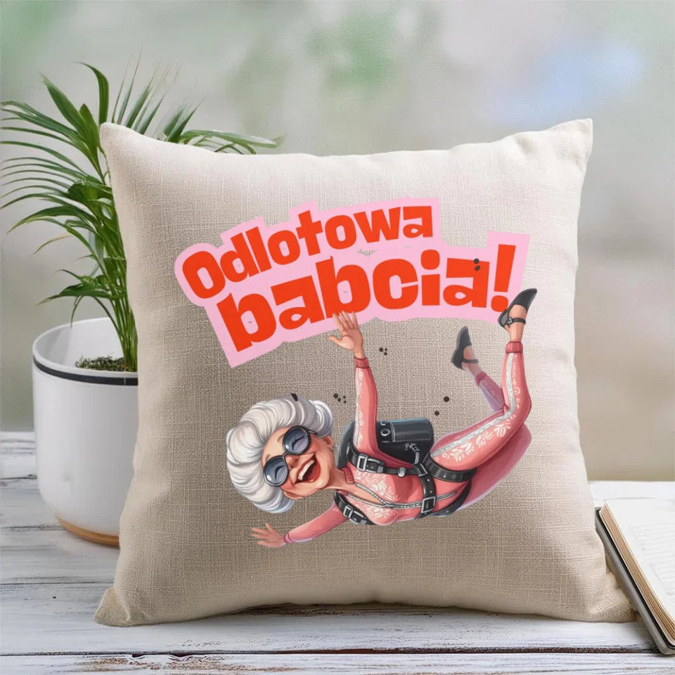 Poduszka lniana dla babci - prezent na Dzień Babci, Urodziny, Święta