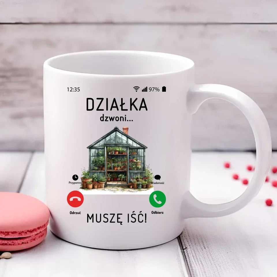 Działka dzwoni muszę iść | Kubek dla babci B41 - StoryCups.pl