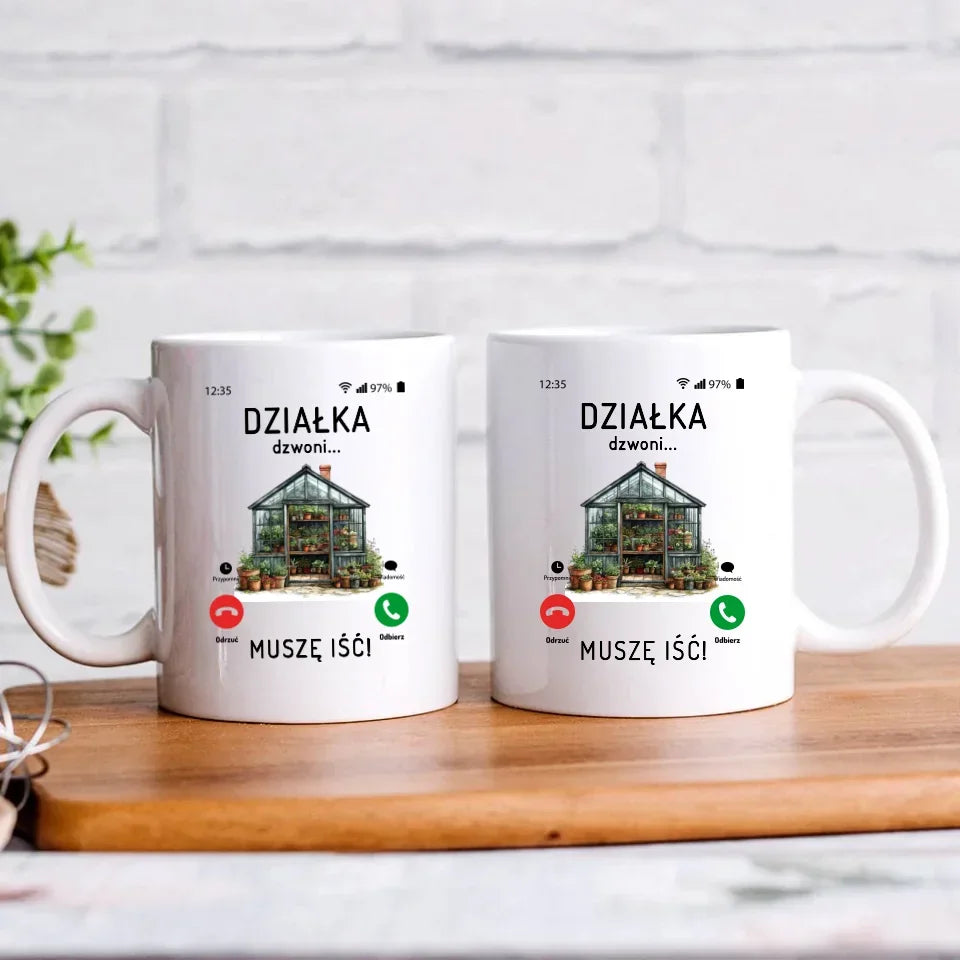 Działka dzwoni muszę iść | Kubek dla babci B41 - StoryCups.pl