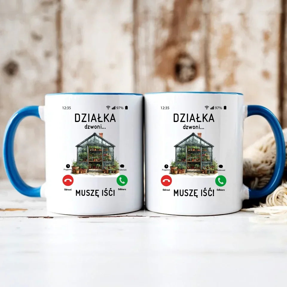 Działka dzwoni muszę iść | Kubek dla babci B41 - StoryCups.pl