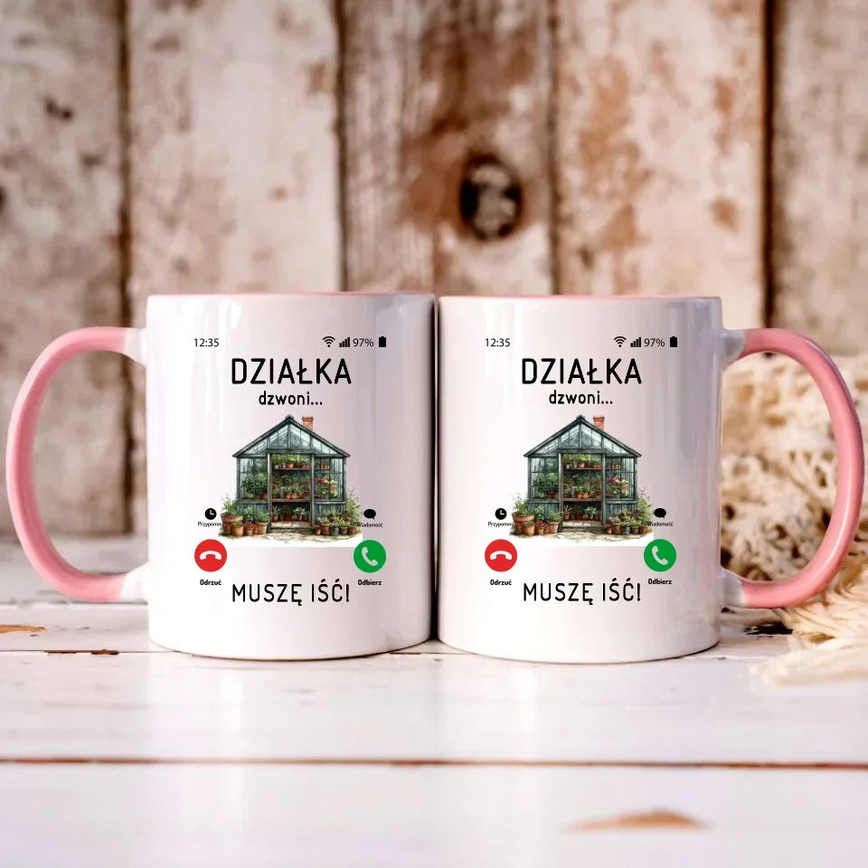 Działka dzwoni muszę iść | Kubek dla babci B41 - StoryCups.pl