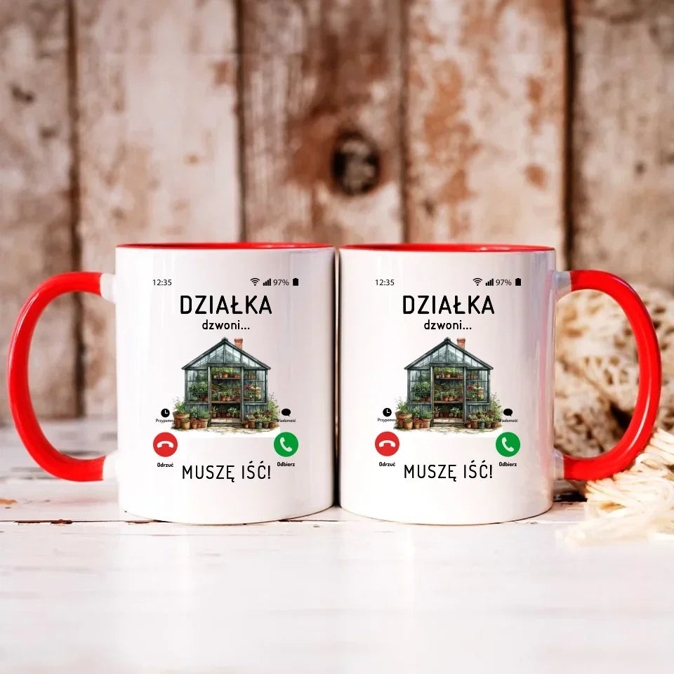 Działka dzwoni muszę iść | Kubek dla babci B41 - StoryCups.pl