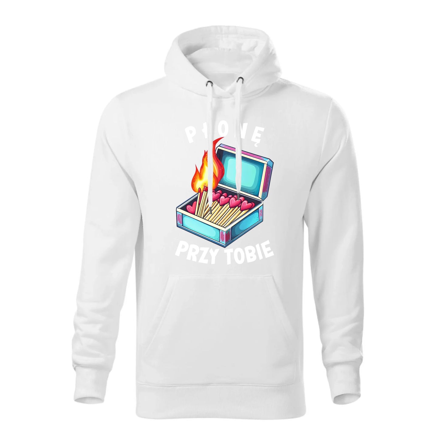 Personalizowana jesienna bluza z kapturem na prezent - biała - nadruk - hoodie