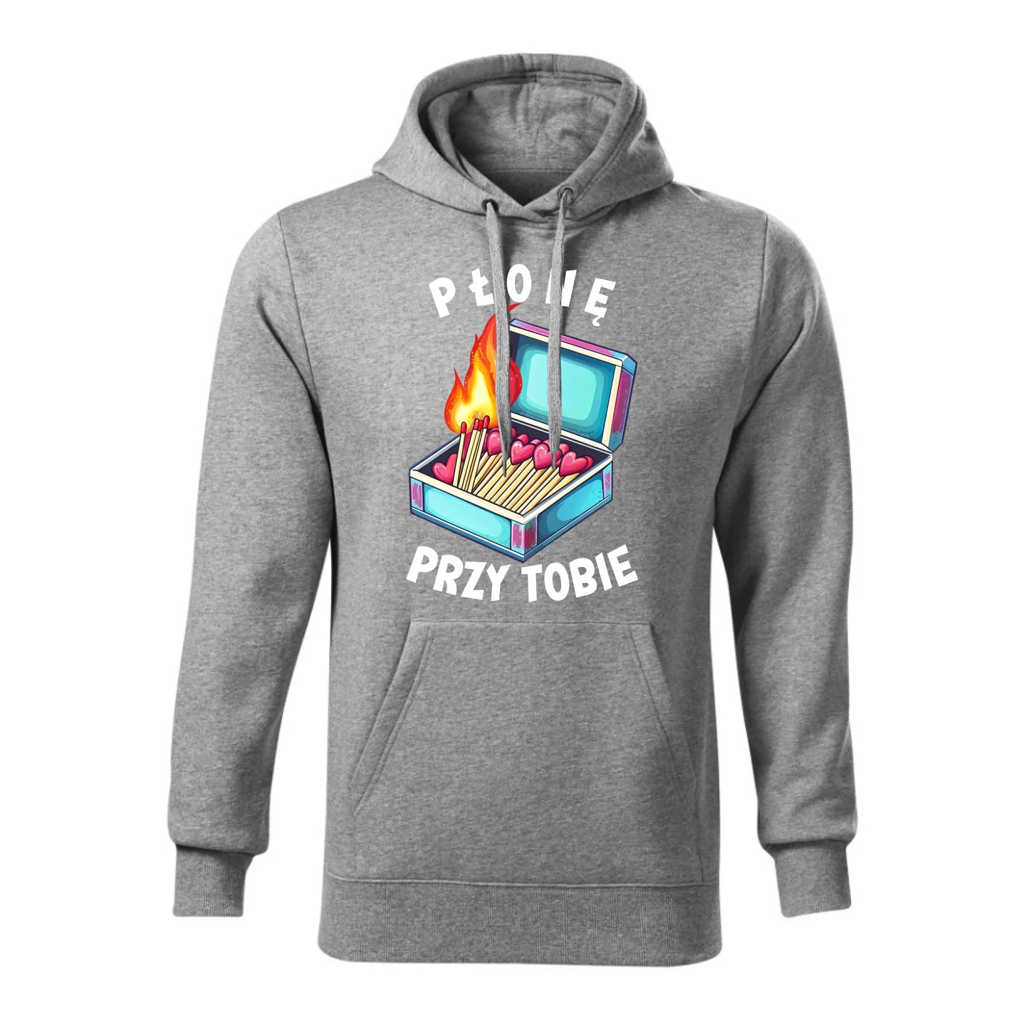 Personalizowana jesienna bluza z kapturem na prezent - szara - nadruk - hoodie
