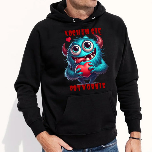 Kocham Cię potwornie | Bluza męska z kapturem W45 - StoryCups.pl