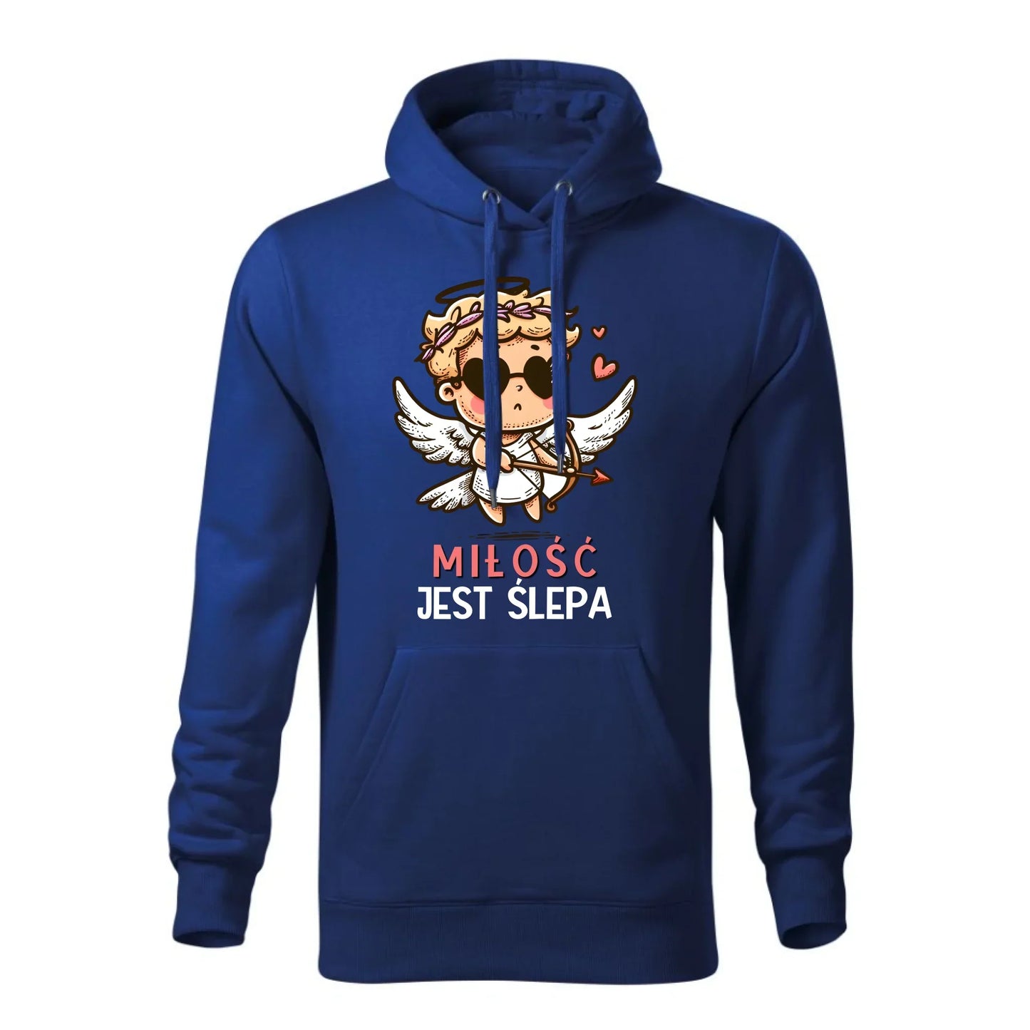 Miłość jest ślepa | Bluza męska z kapturem W48 - StoryCups.pl