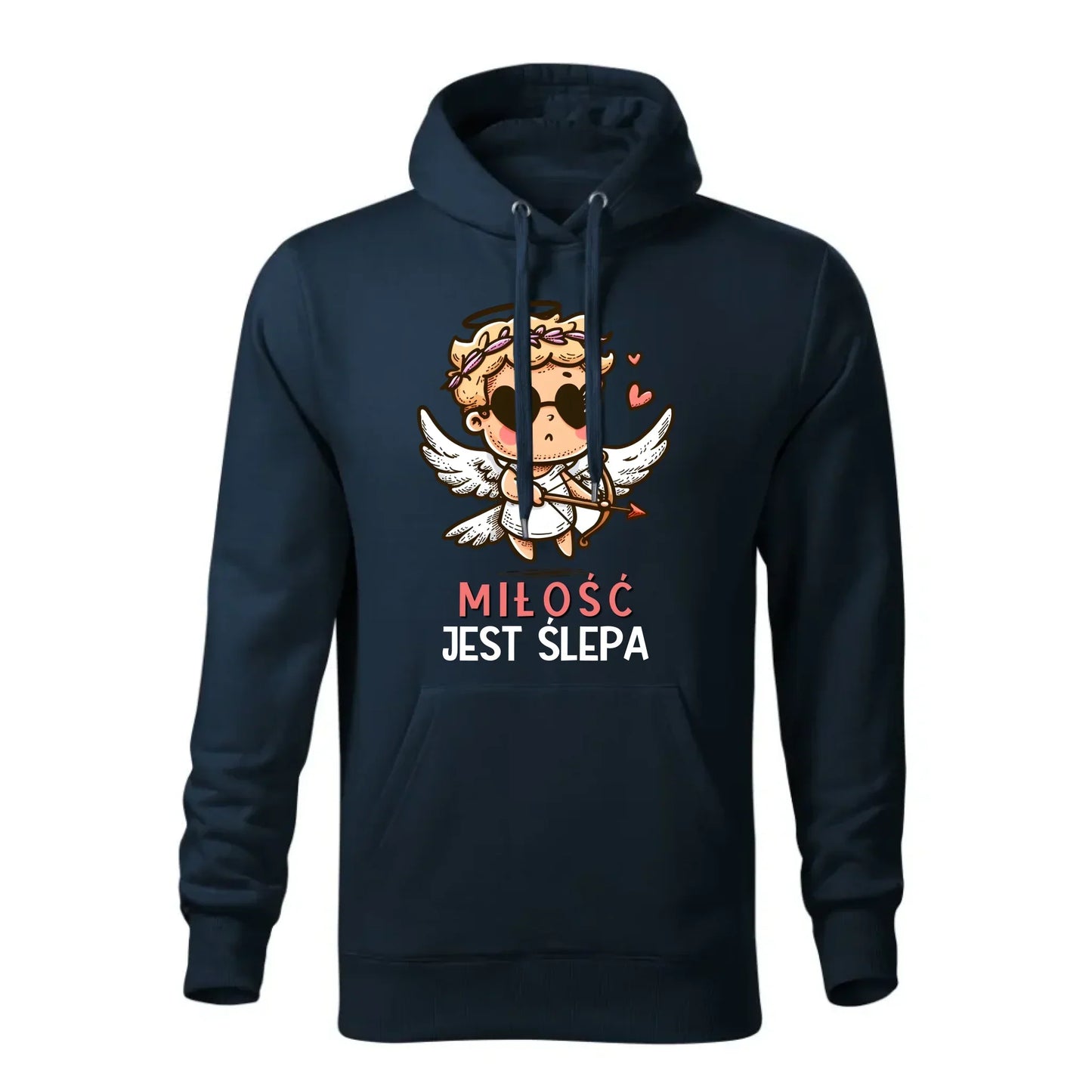 Miłość jest ślepa | Bluza męska z kapturem W48 - StoryCups.pl
