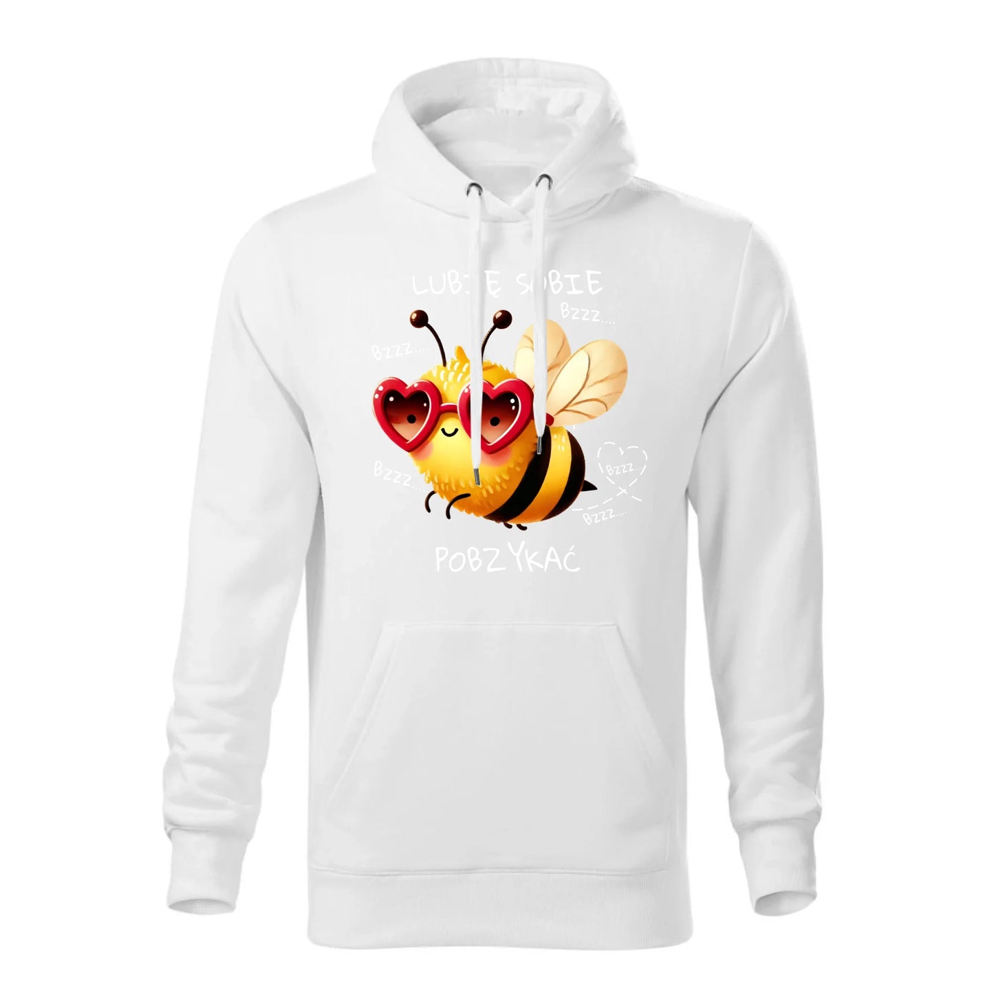 Personalizowana jesienna bluza z kapturem na prezent - biała - nadruk - hoodie