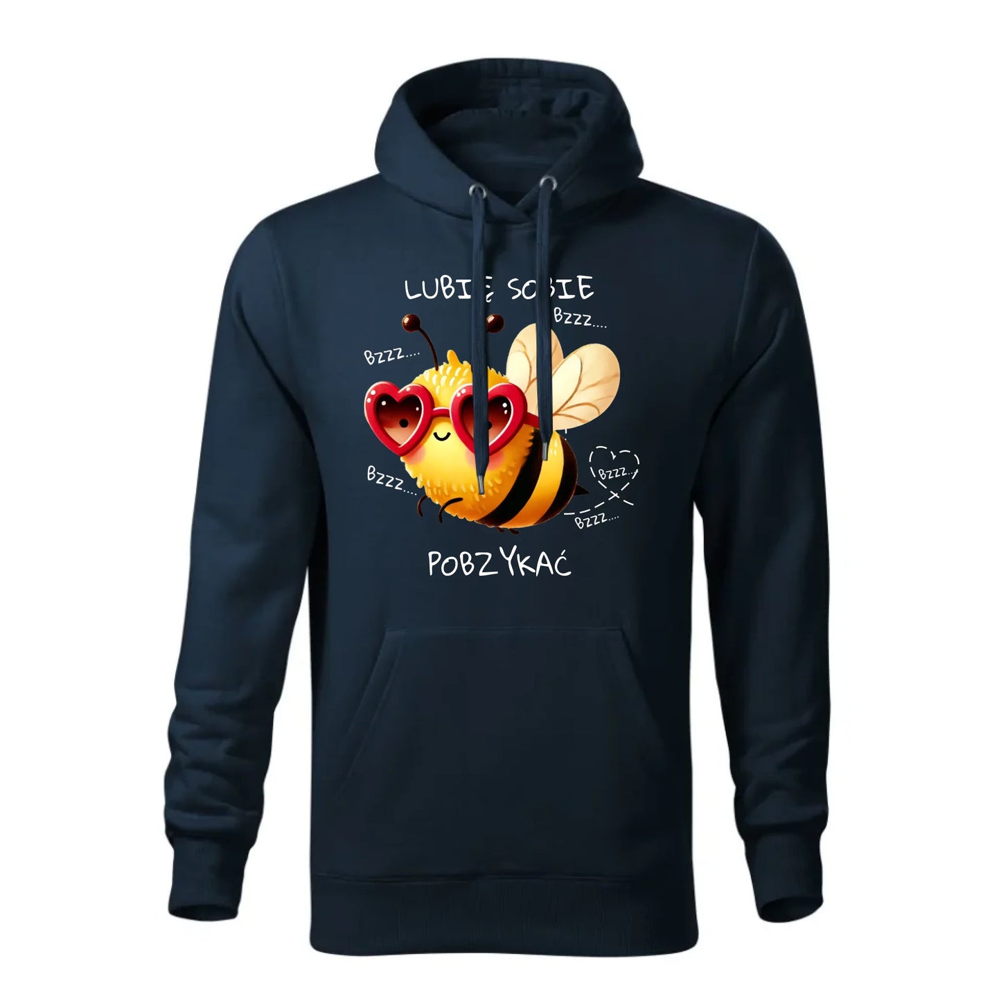 Personalizowana jesienna bluza z kapturem na prezent - granatowa - nadruk - hoodie