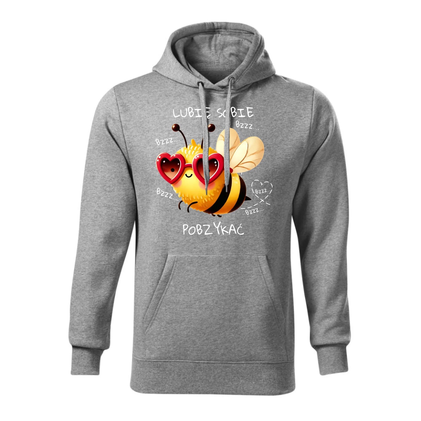 Personalizowana jesienna bluza z kapturem na prezent - szara - nadruk - hoodie