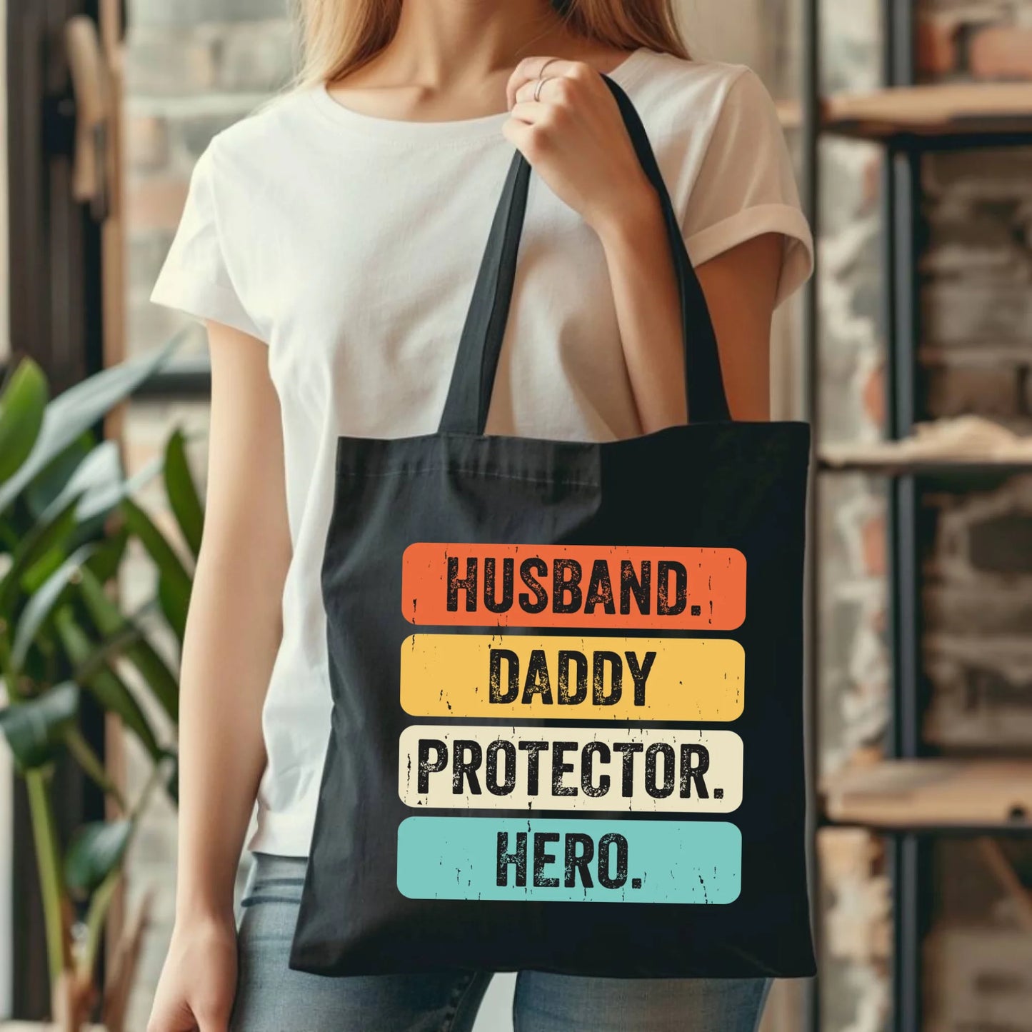 Personalizowana eco torba z nadrukiem dla taty - czarna - prezent dla taty, Dzień Ojca, Święta, Urodziny