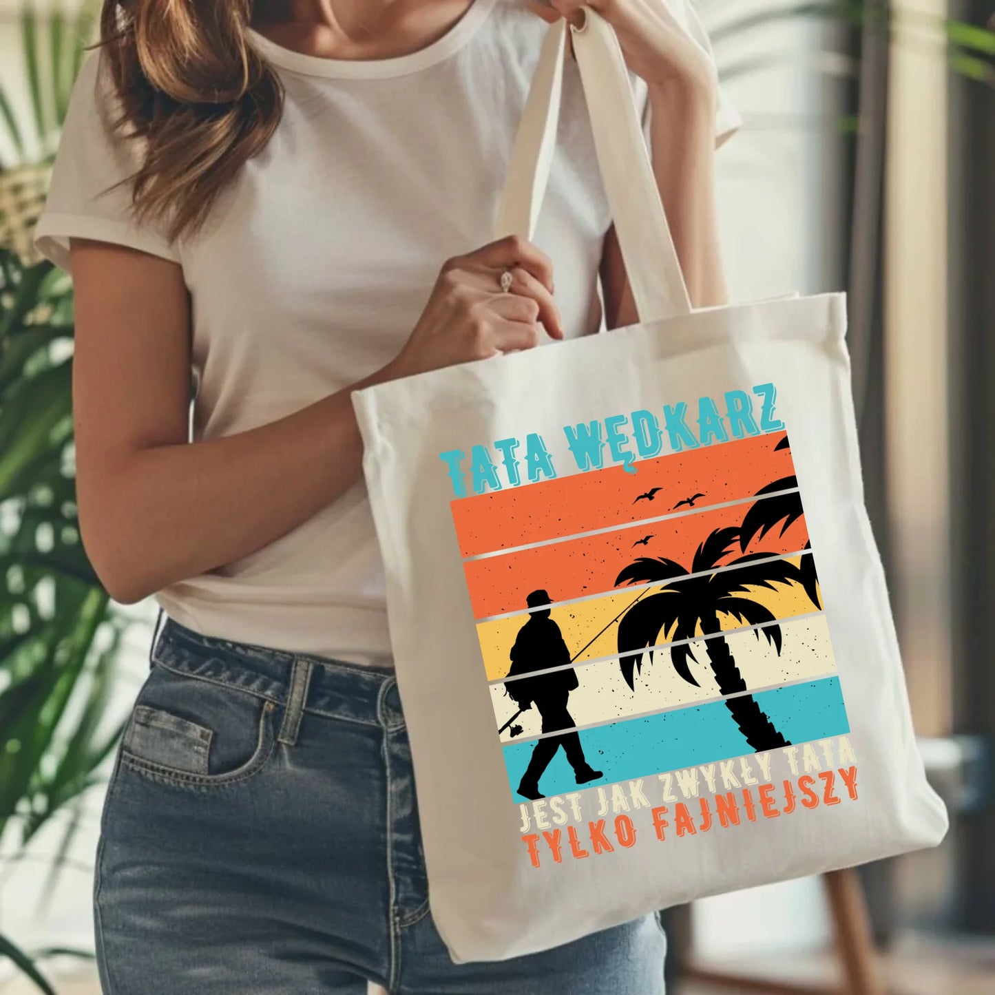 Personalizowana eco torba z nadrukiem dla taty - naturalna - prezent dla taty, Dzień Ojca, Święta, Urodziny