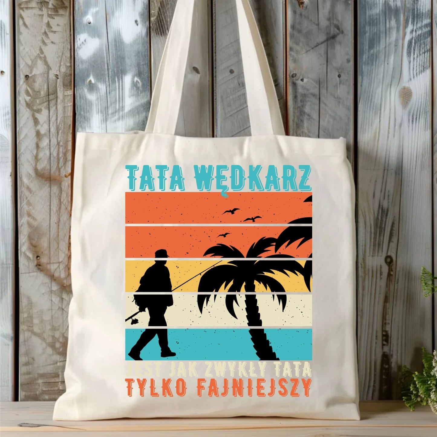 Personalizowana eco torba z nadrukiem dla taty - naturalna - prezent dla taty, Dzień Ojca, Święta, Urodziny