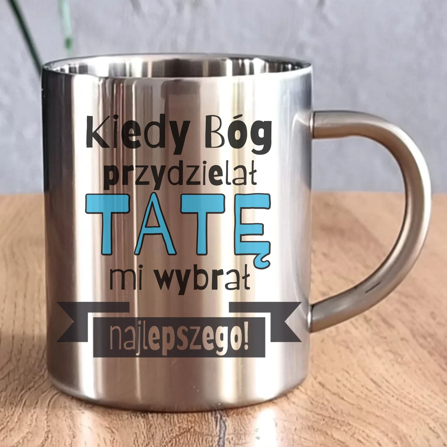 Metalowy kubek dla taty, prezent na Dzień Ojca, prezent dla taty