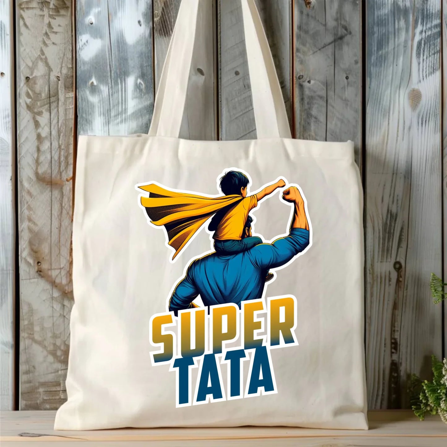 Personalizowana eco torba z nadrukiem dla taty - naturalna - prezent dla taty, Dzień Ojca, Święta, Urodziny