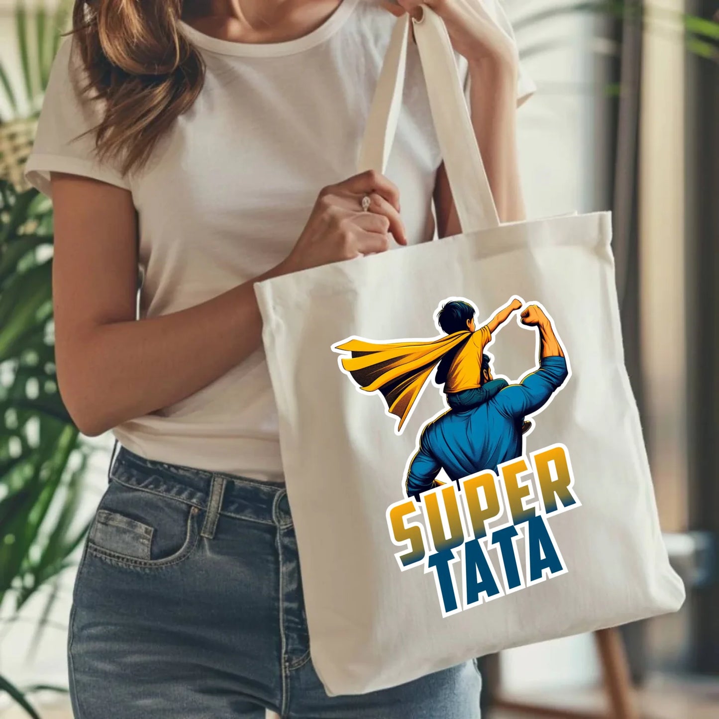 Personalizowana eco torba z nadrukiem dla taty - naturalna - prezent dla taty, Dzień Ojca, Święta, Urodziny