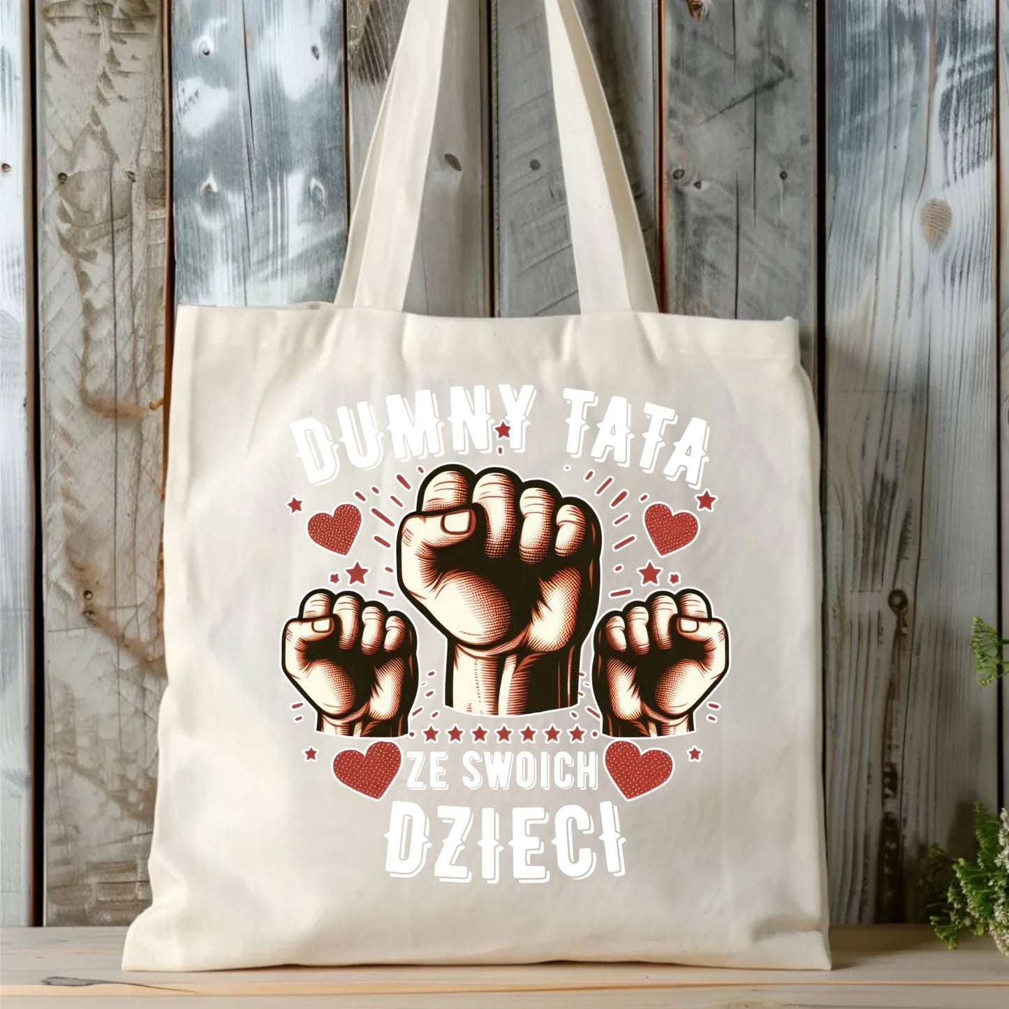Personalizowana eco torba z nadrukiem dla taty - naturalna - prezent dla taty, Dzień Ojca, Święta, Urodziny