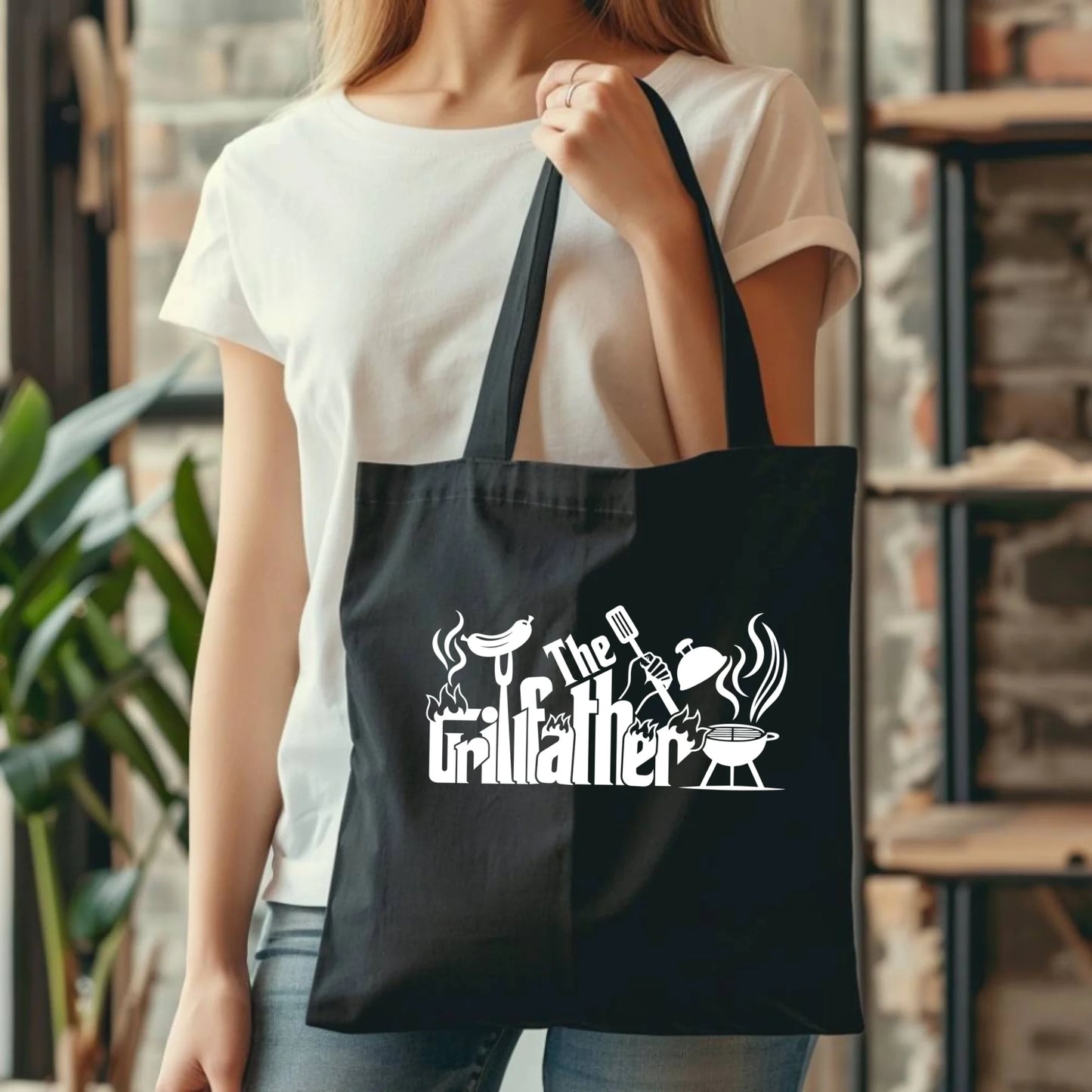 Personalizowana eco torba z nadrukiem dla taty - czarna - prezent dla taty, Dzień Ojca, Święta, Urodziny