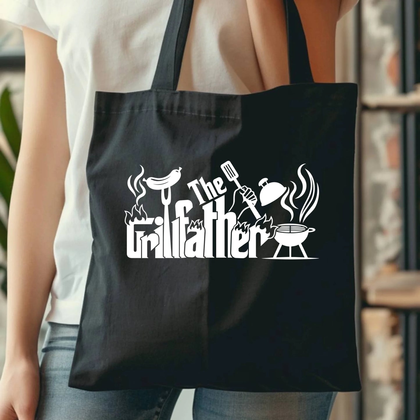 Personalizowana eco torba z nadrukiem dla taty - czarna - prezent dla taty, Dzień Ojca, Święta, Urodziny