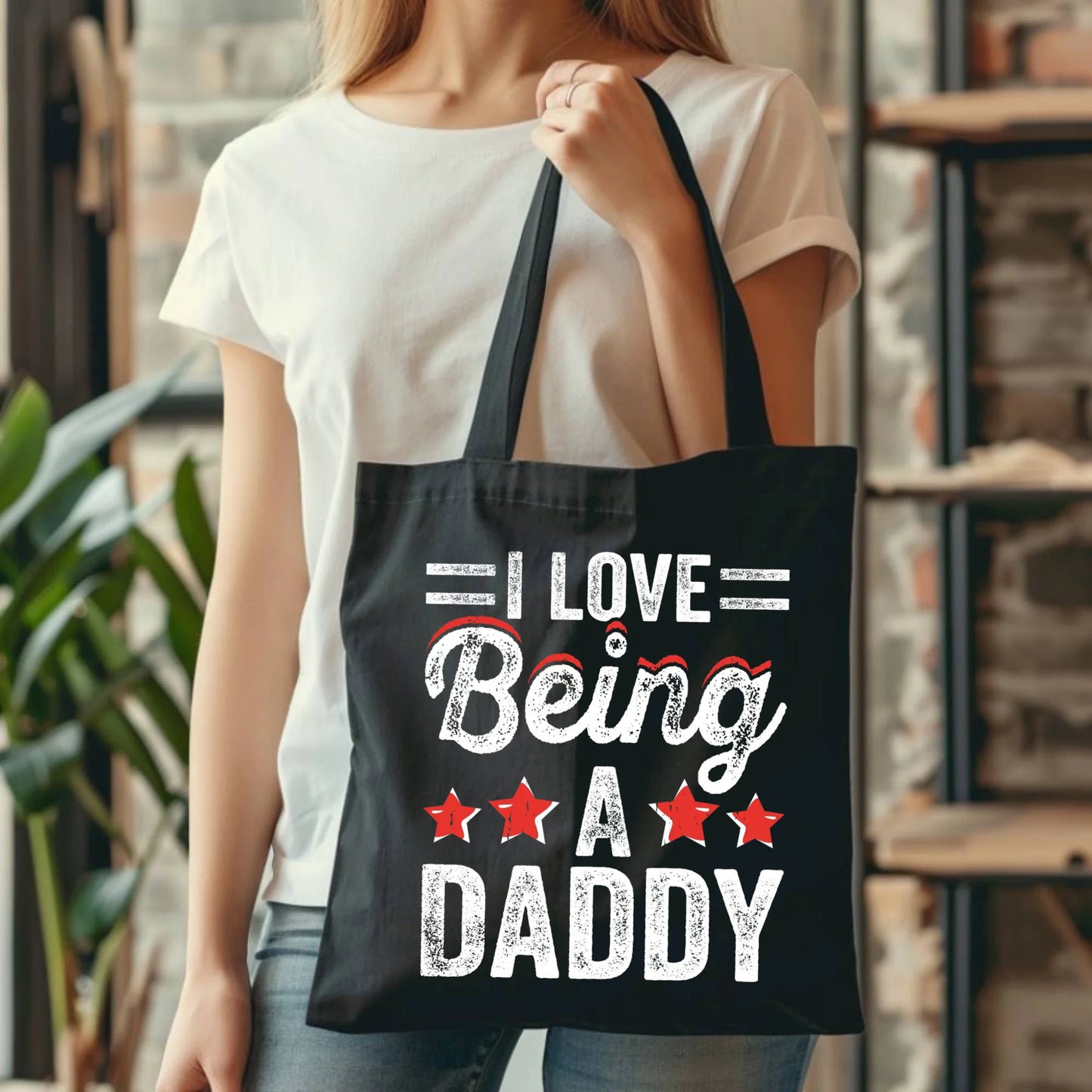 Personalizowana eco torba z nadrukiem dla taty - czarna - prezent dla taty, Dzień Ojca, Święta, Urodziny