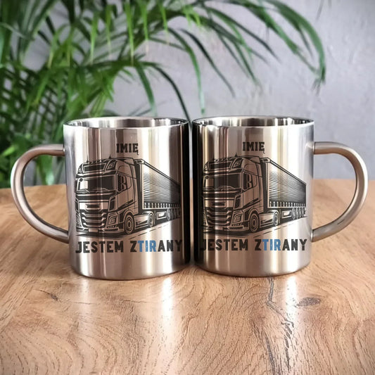 Jestem zTIRany | Metalowy kubek dla kierowcy tira ZKT01 - StoryCups.pl