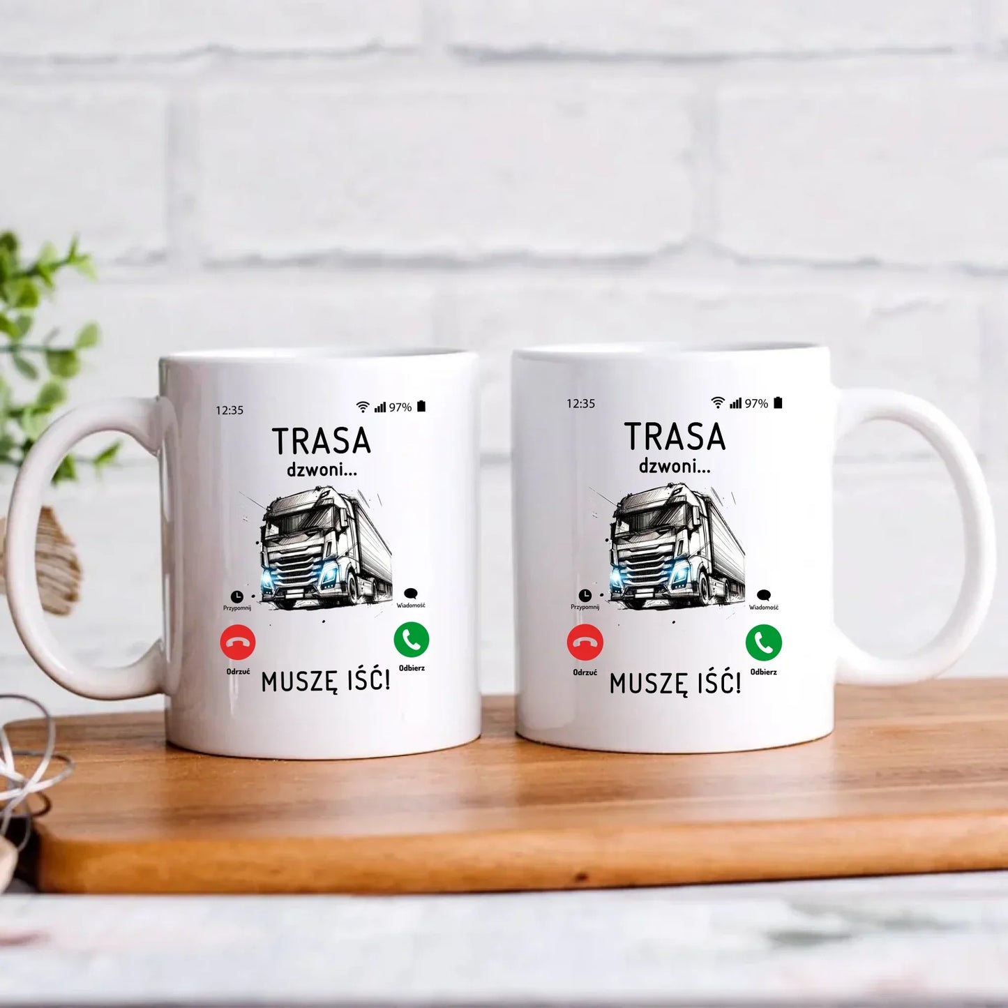 Trasa dzwoni muszę iść | Kubek dla kierowcy tira ZKT03 - StoryCups.pl