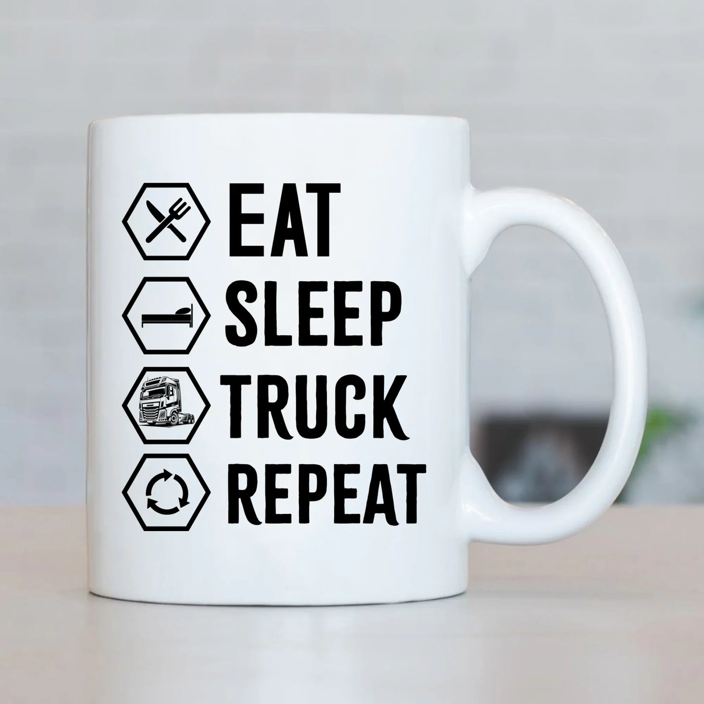 Eat Sleep Truck Repeat | Kubek dla kierowcy tira ZKT05 - StoryCups.pl