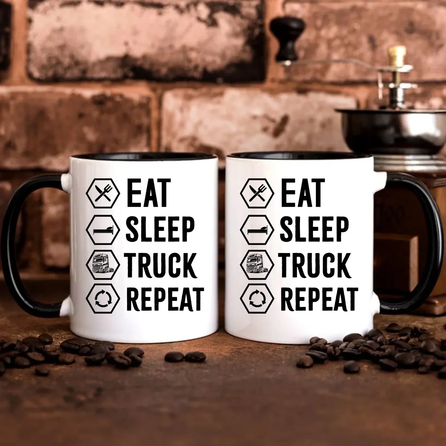 Eat Sleep Truck Repeat | Kubek dla kierowcy tira ZKT05 - StoryCups.pl