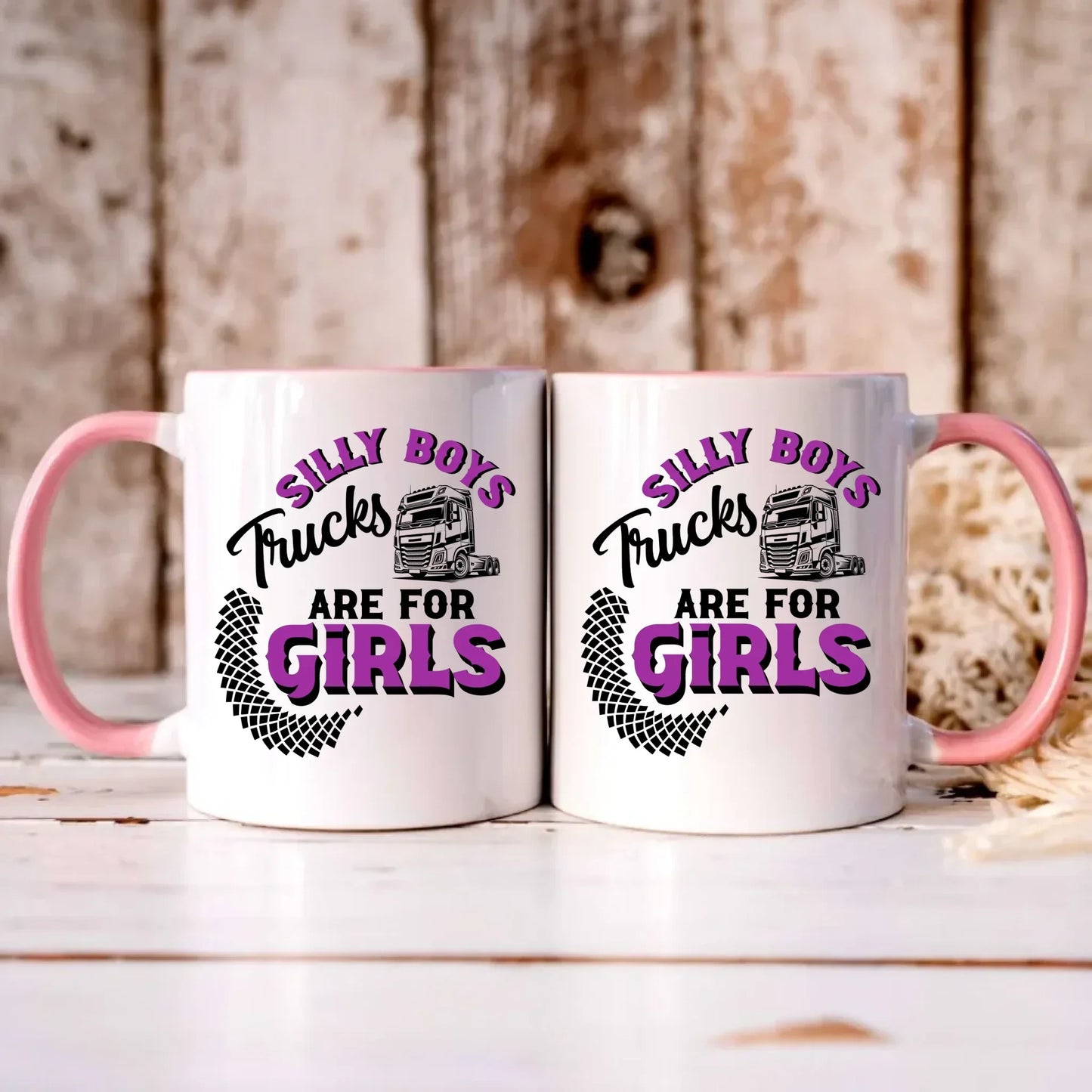 Silly boys trucks are for girls | Kubek dla kierowcy tira ZKT11 - StoryCups.pl