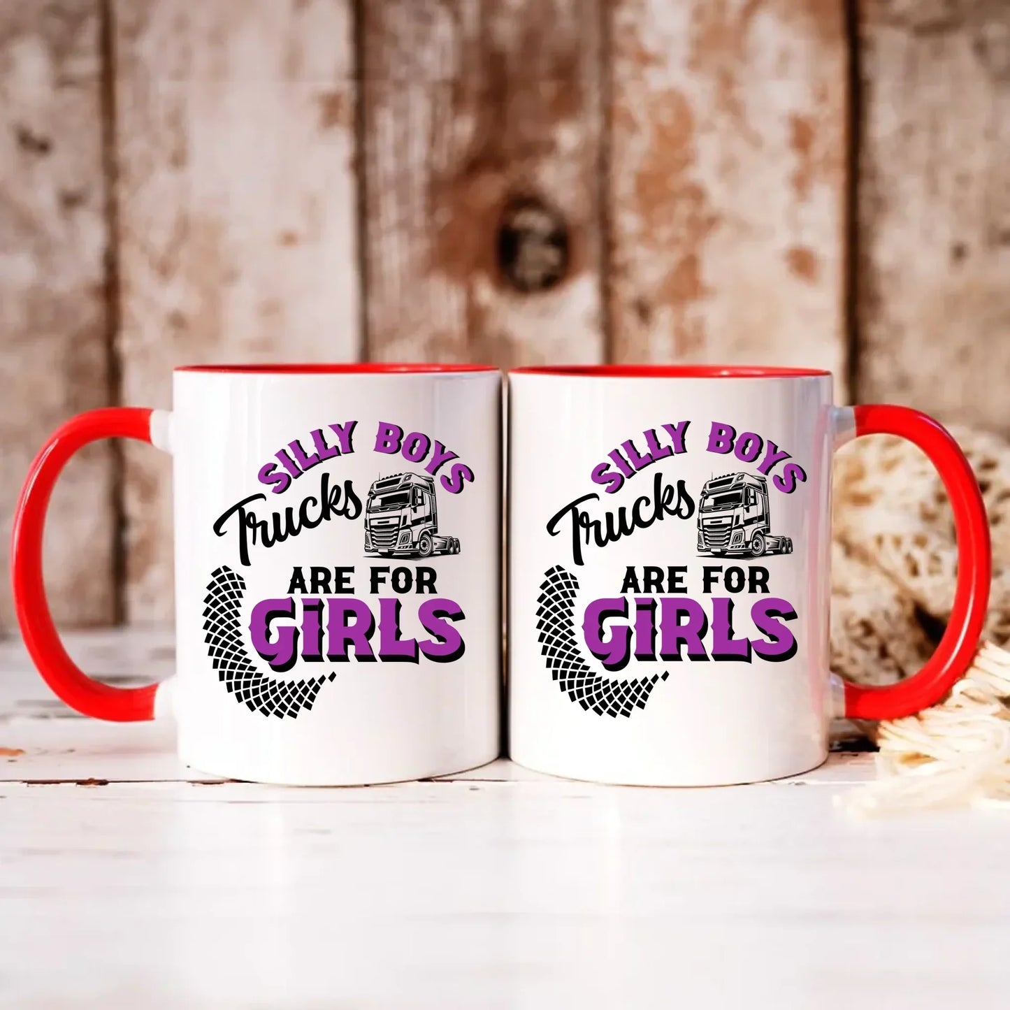 Silly boys trucks are for girls | Kubek dla kierowcy tira ZKT11 - StoryCups.pl