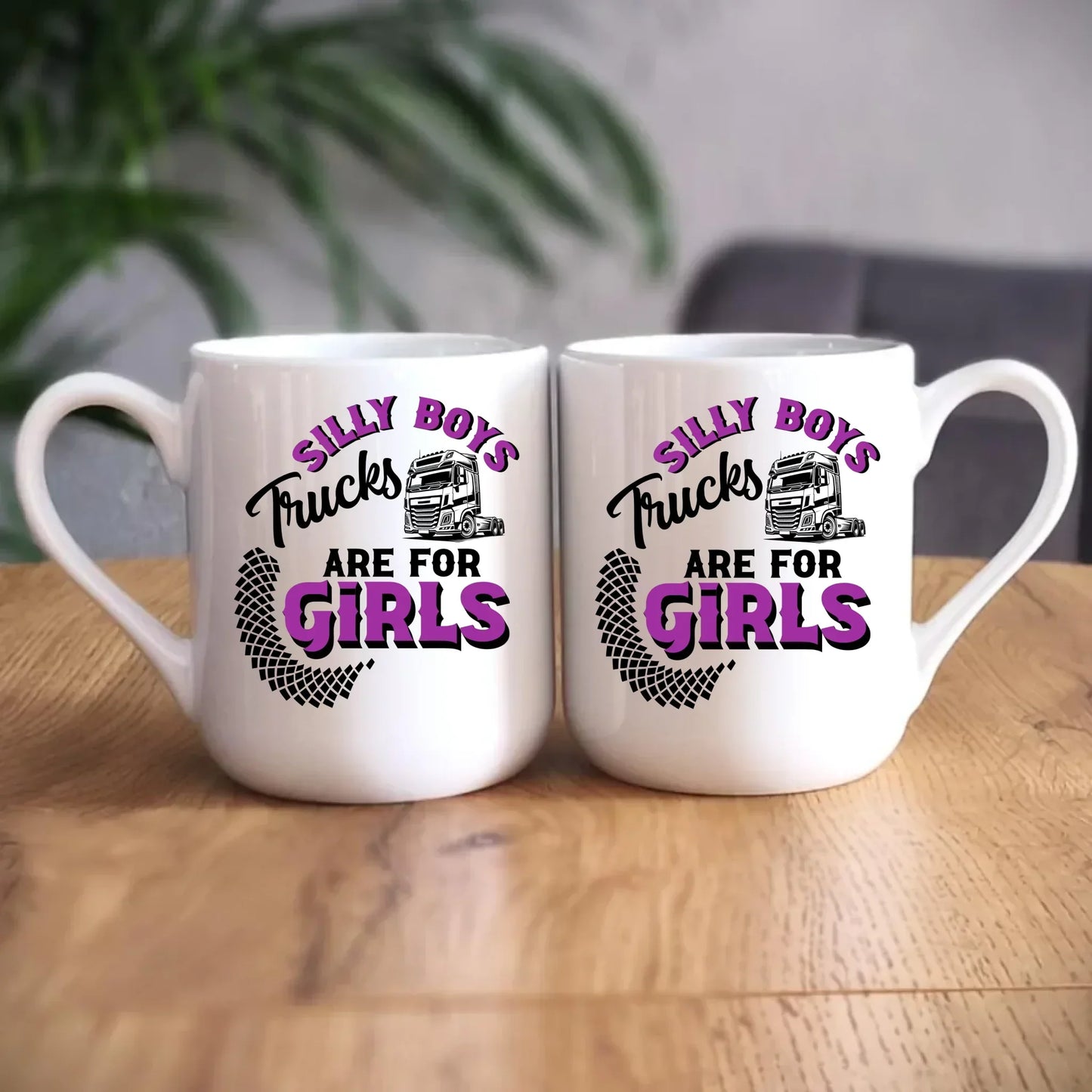 Silly boys trucks are for girls | Kubek dla kierowcy tira ZKT11 - StoryCups.pl