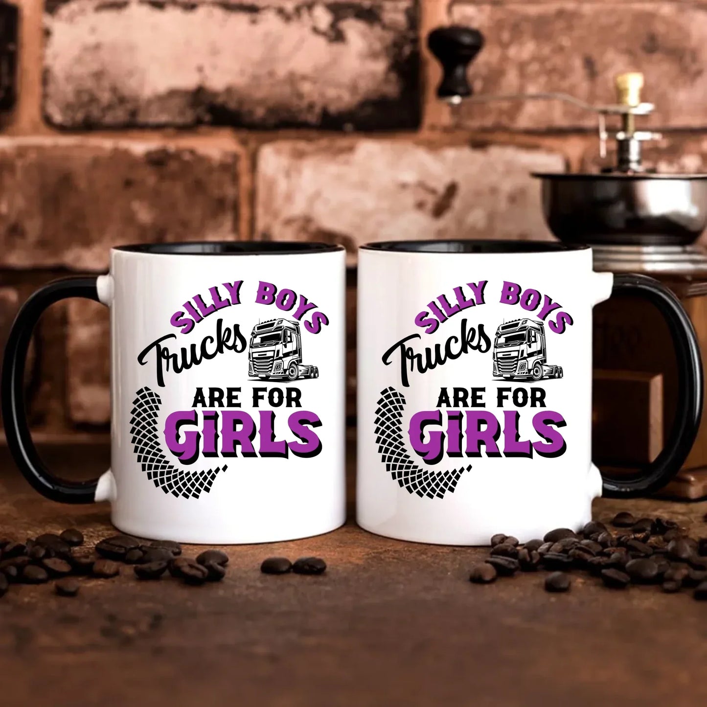Silly boys trucks are for girls | Kubek dla kierowcy tira ZKT11 - StoryCups.pl