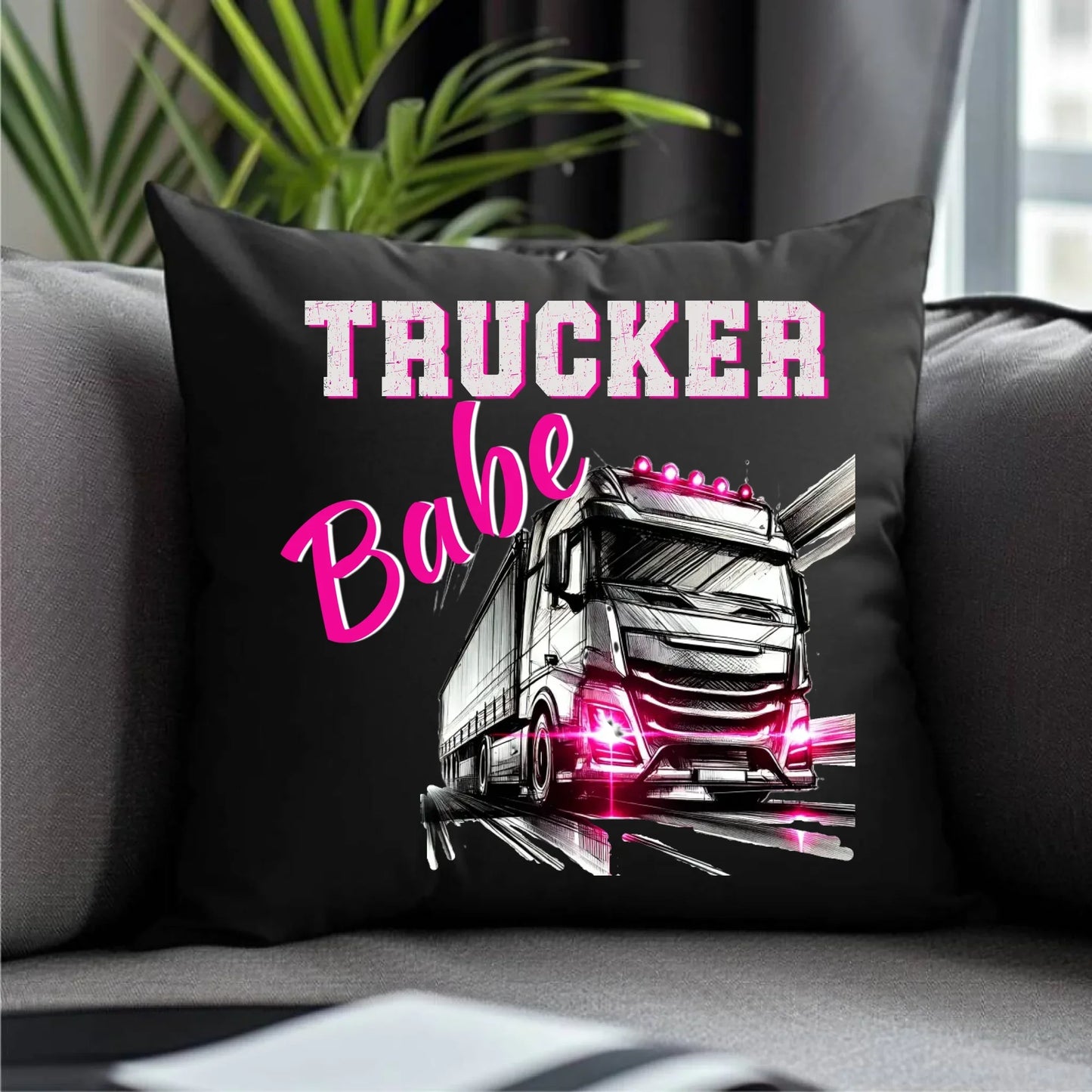 Trucker Babe | Poduszka dekoracyjna dla truckerki ZKT13 - StoryCups.pl