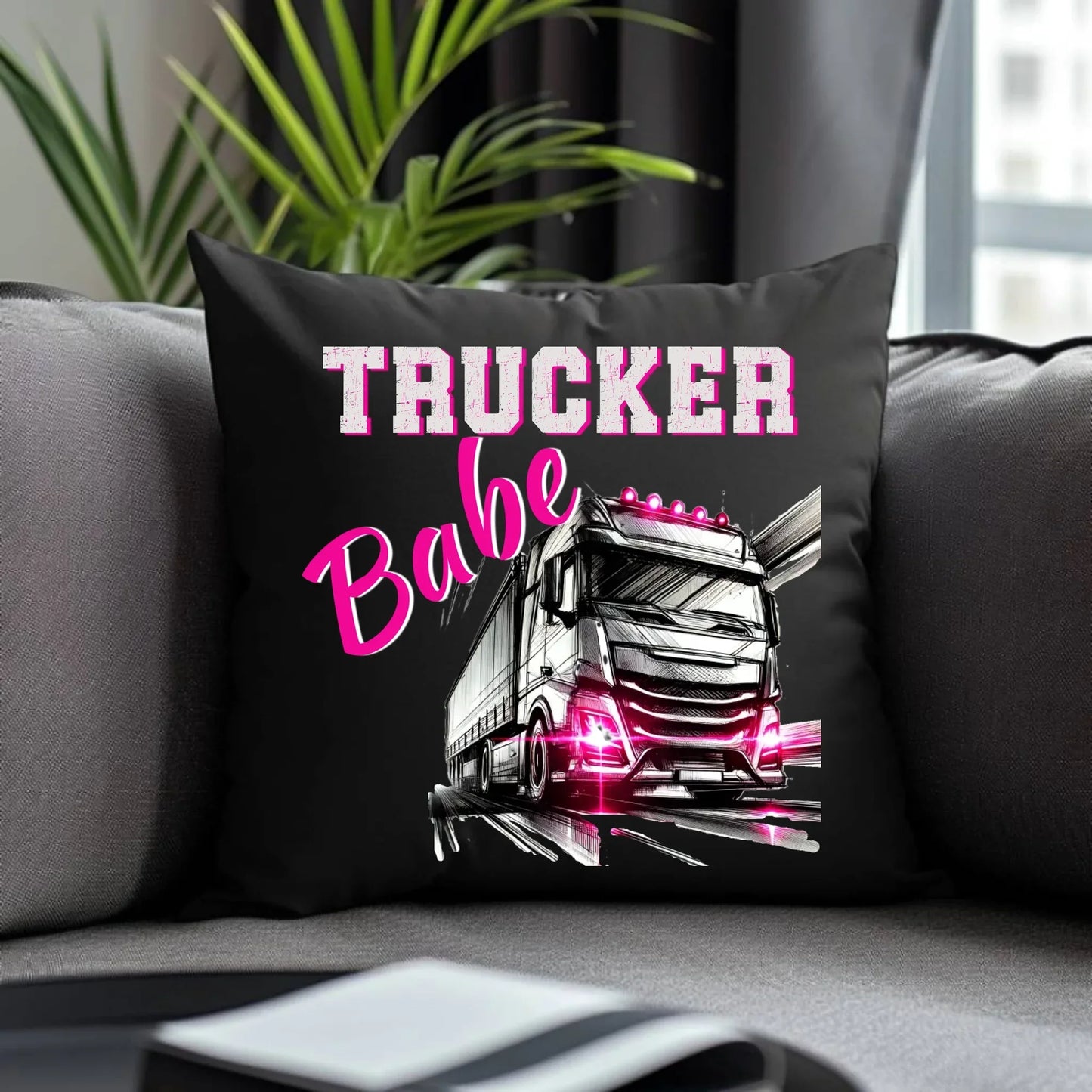 Trucker Babe | Poduszka dekoracyjna dla truckerki ZKT13 - StoryCups.pl